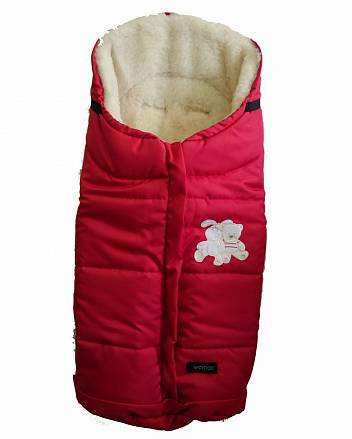 Спальный мешок в коляску №12 - Wintry, polar флисовый, красный 
